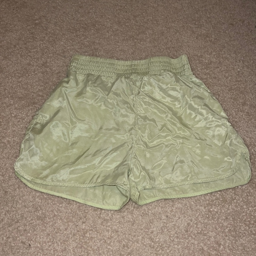silky green H&M shorts